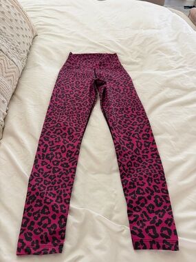 Womans Beach Riot  Pink Leopard Print Leggings